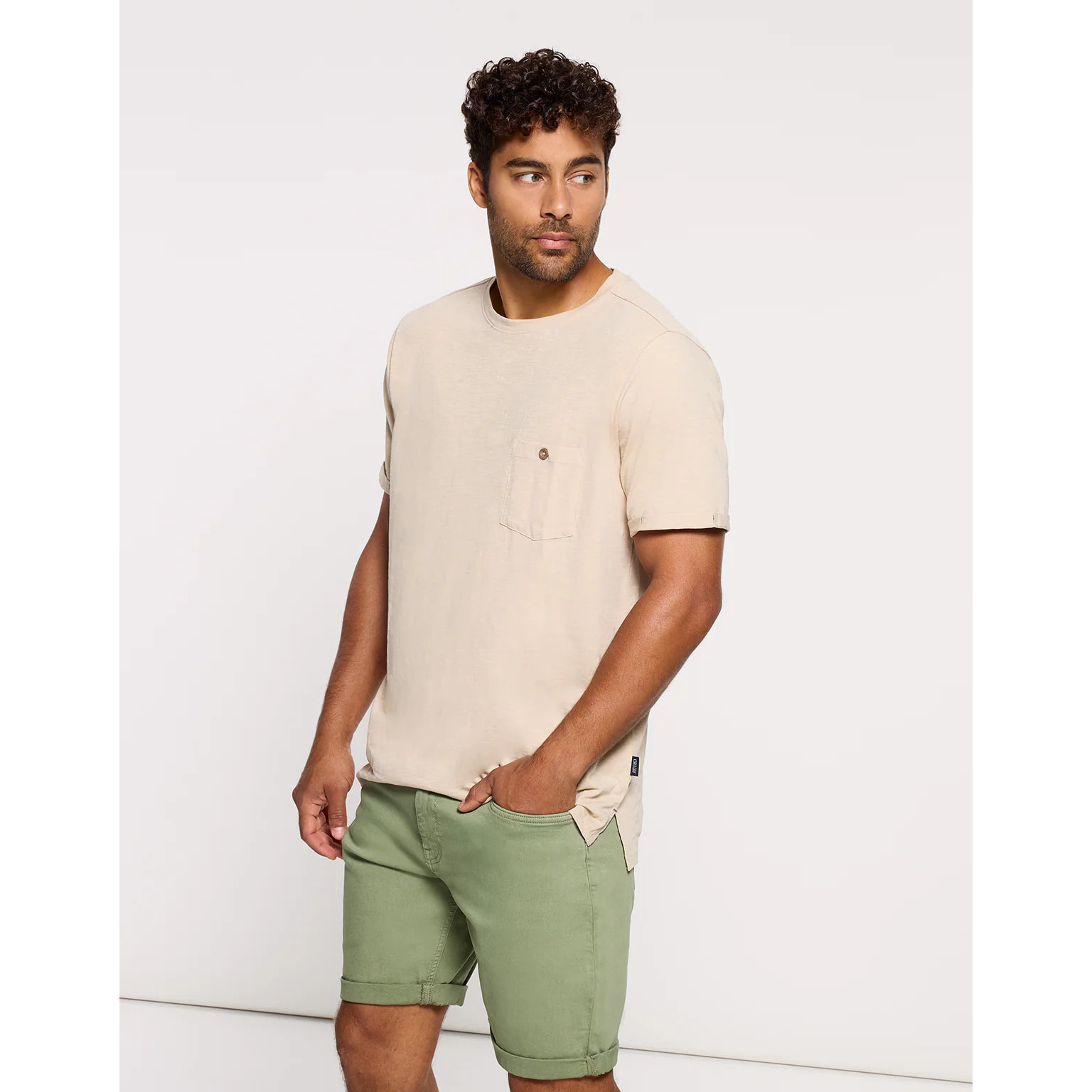 Camiseta Manga Corta Beige - Button