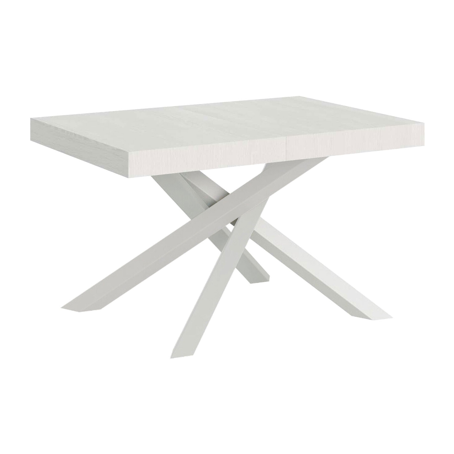 Mesa extensible 90x130/390 cm Volantis Fresno Blanco estructura blanco