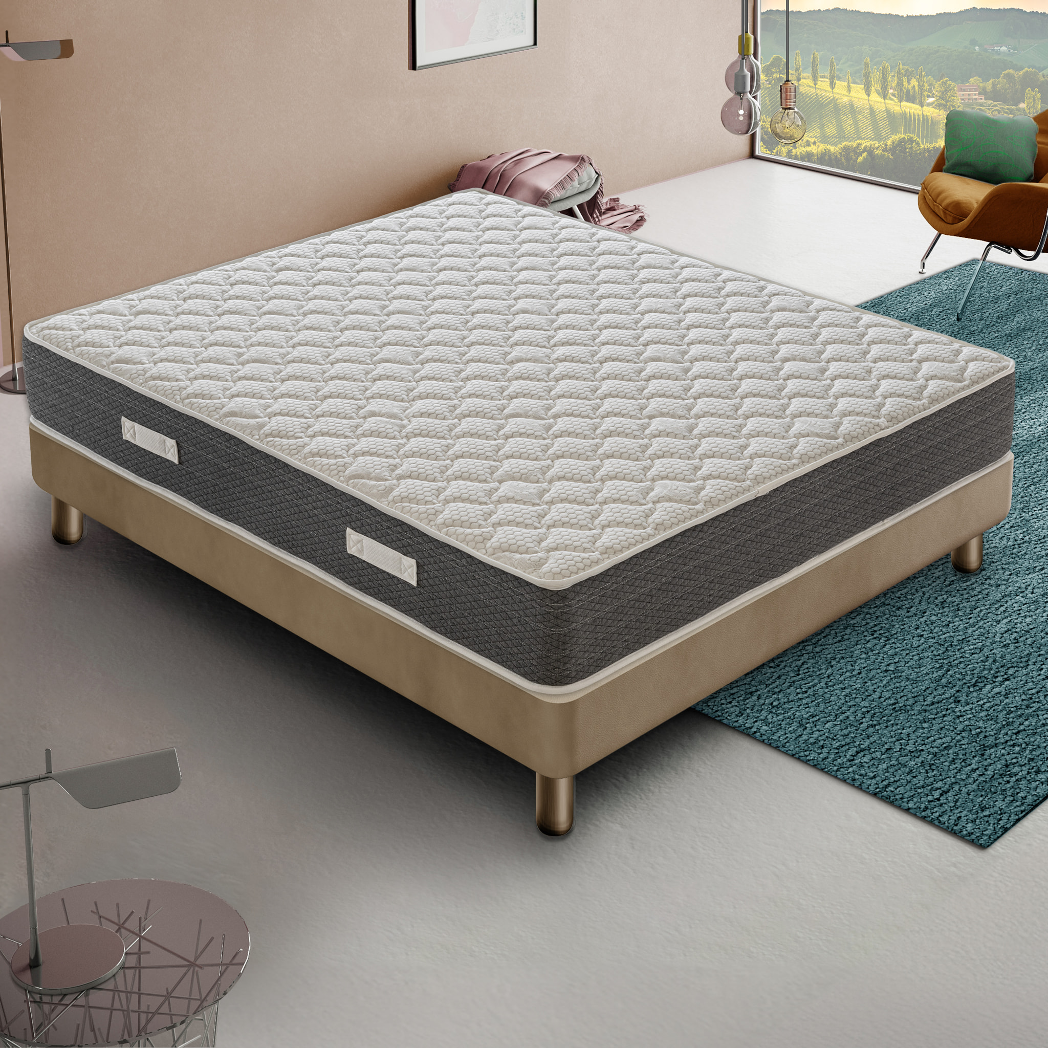 Materasso 135x200 Molle insacchettate e Memory Foam - Altezza 30 - 4 cm memory Foam