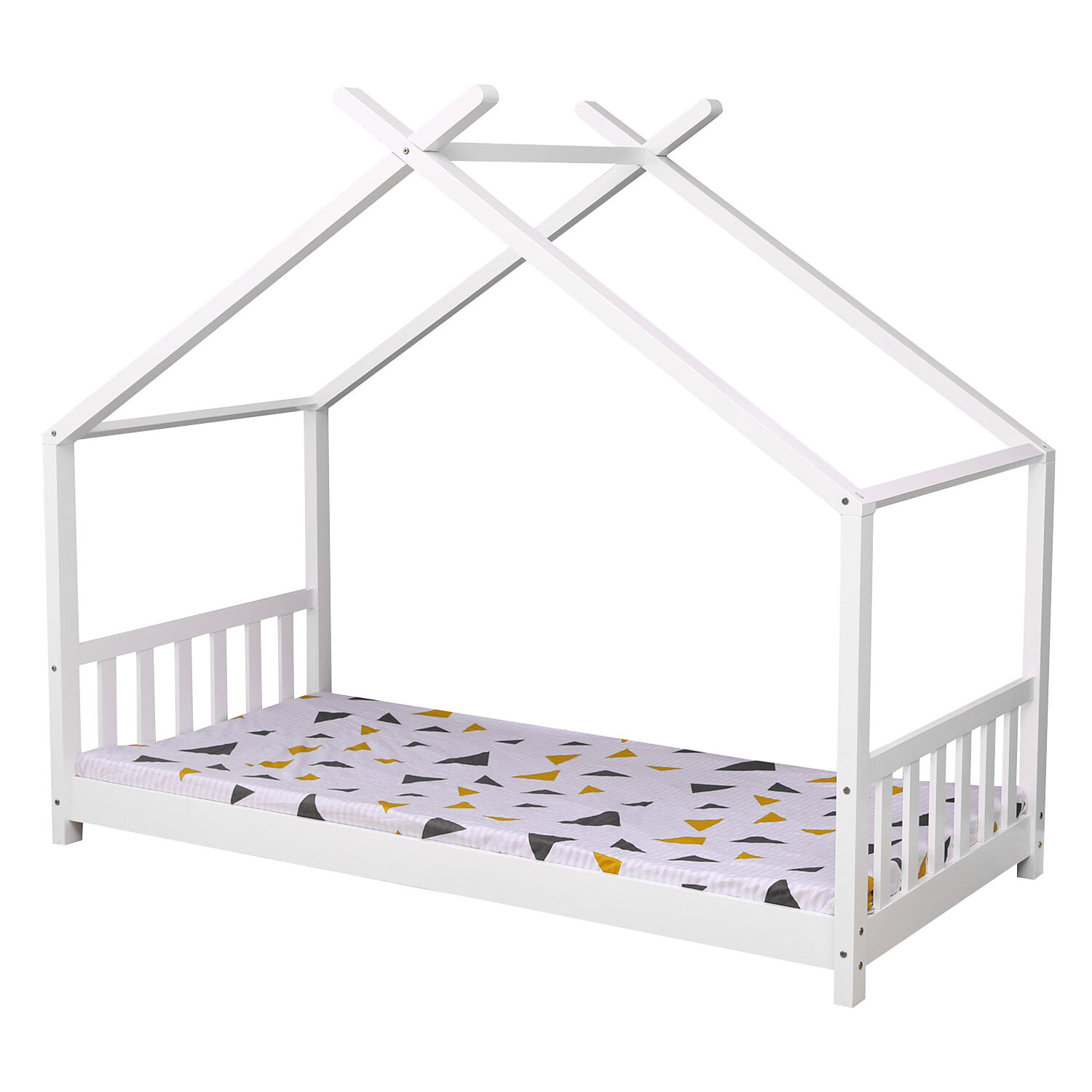 Lit cabane pour enfant 190x90cm blanc GASPARD