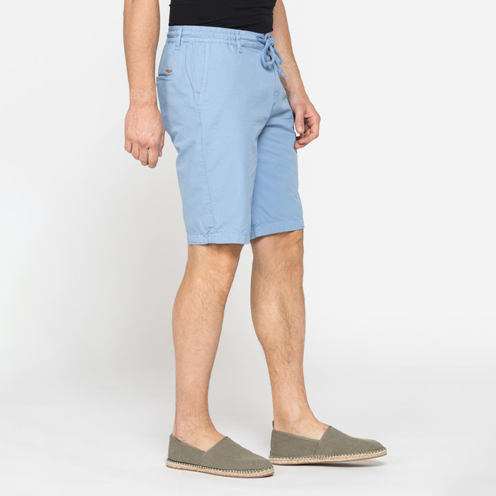 BERMUDA IN RIPSTOP LEGGERO CON ELASTICO E COULISSE