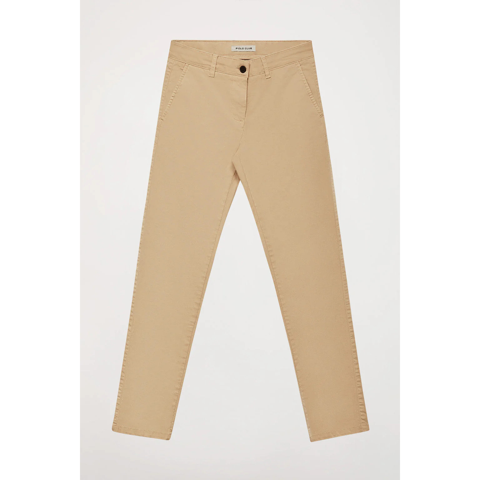 Pantaloni chino slim fit sabbia con particolare Polo Club