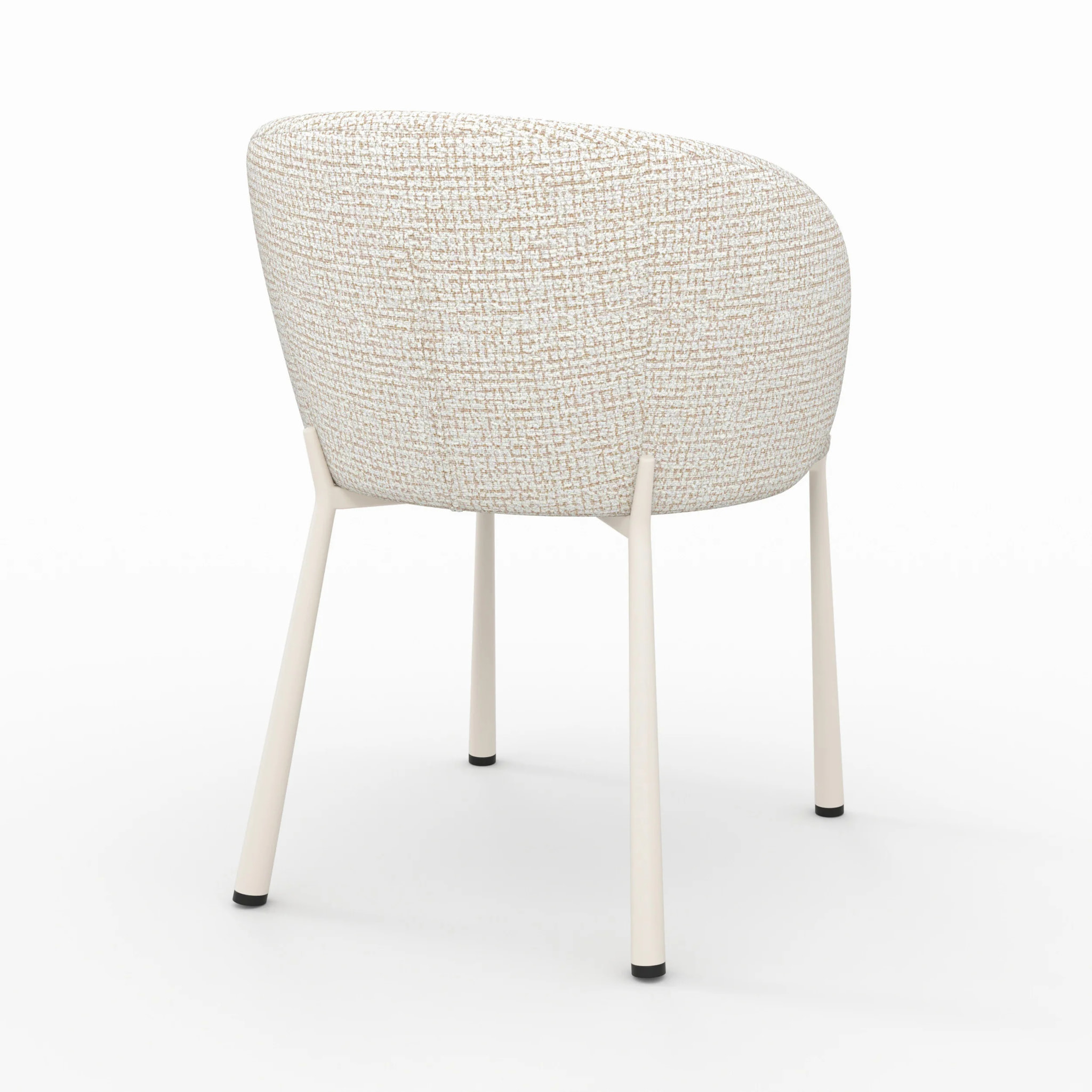 Chaise en tissu texturé écru chiné - Danaë