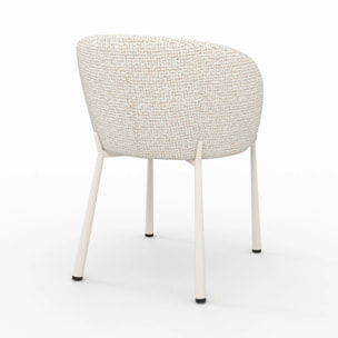 Chaise en tissu texturé écru chiné - Danaë