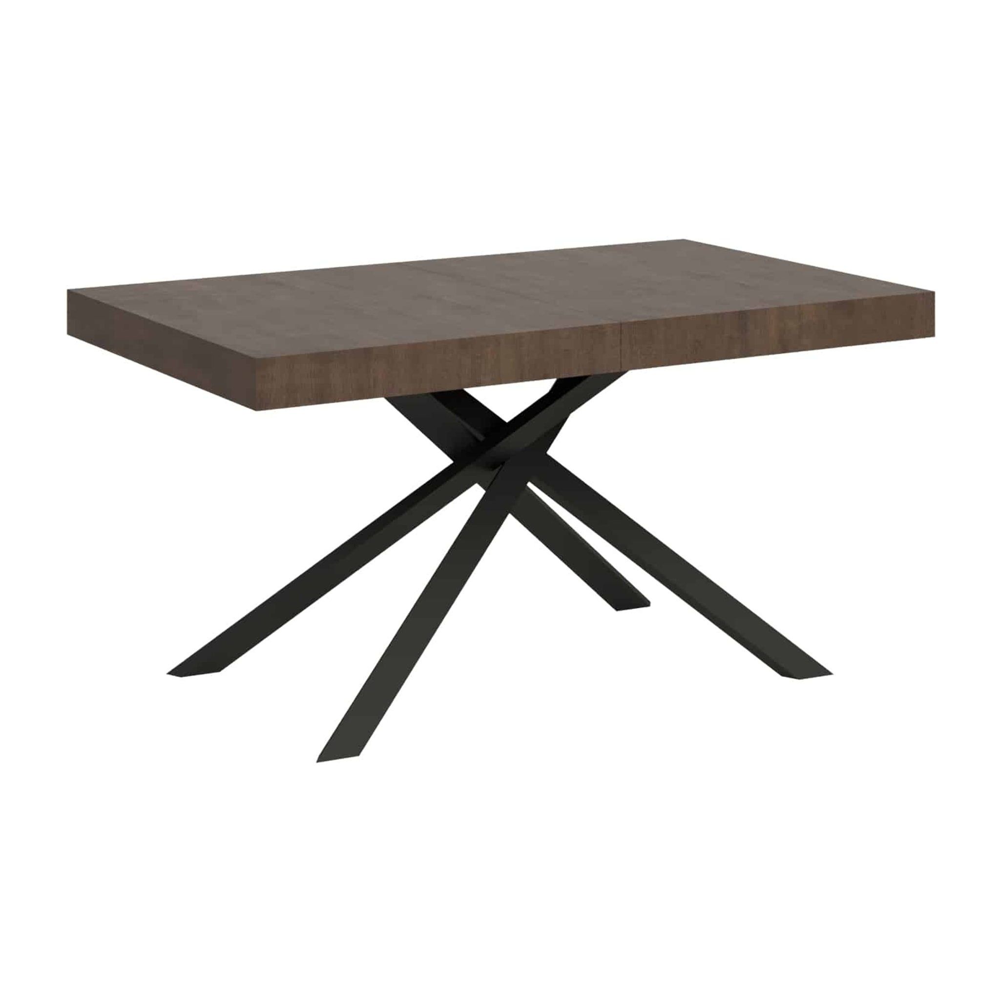 Table extensible 90x140/400 cm Karida noyer pieds anthracite