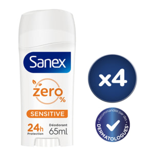 Pack de 2 - Lot de 2 Déodorants sans sels d'aluminium Sanex Zéro 0% Peaux sensibles stick