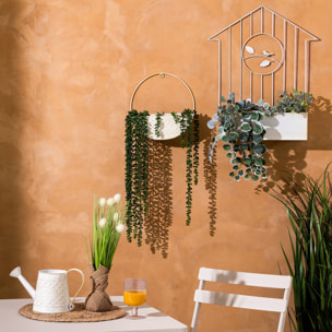 Jardinière suspendue "Tino" blanc chaud H59,5cm