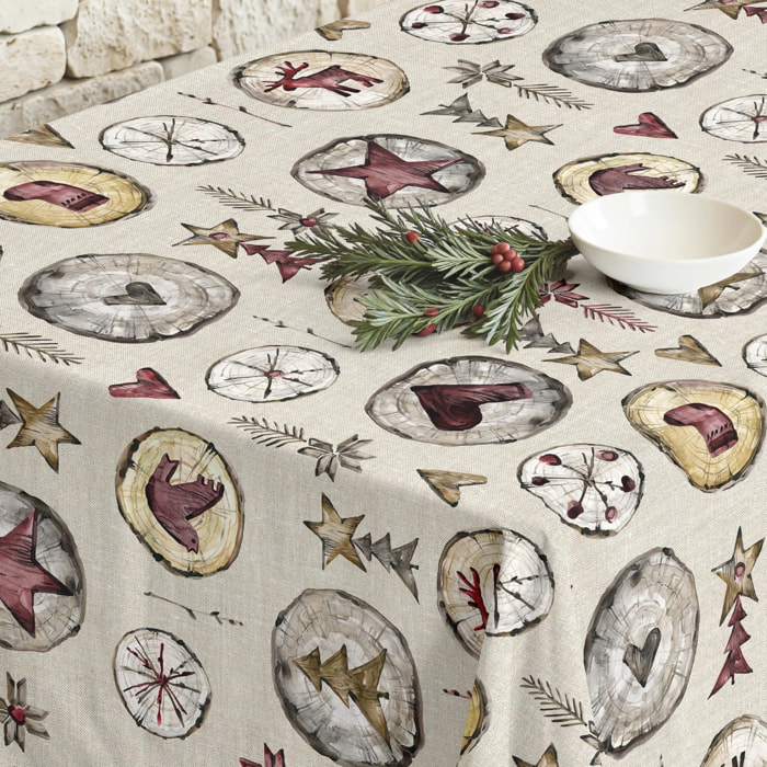 Nappe en résine Anti-tâches Wooden Christmas 2