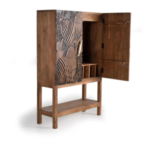 Mueble botellero - madera de acacia - 100x40x160cm