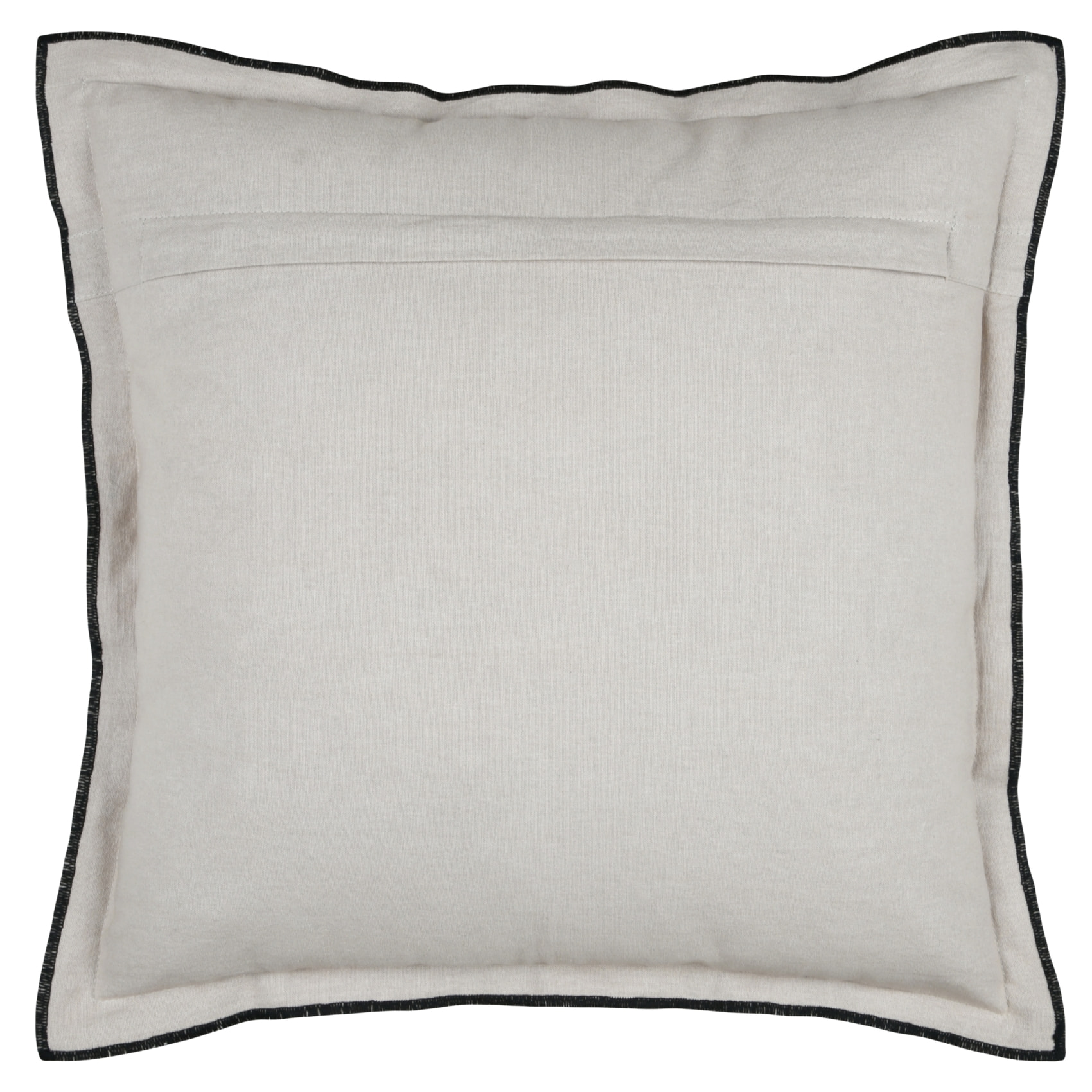 Coussin coton volant plat feston noir - Naturel