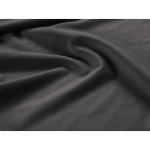 Méridienne droite "Vienna" en velours gris foncé