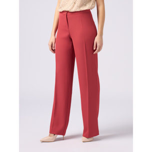 Oltre - Pantaloni palazzo in tessuto fluido - Rosso