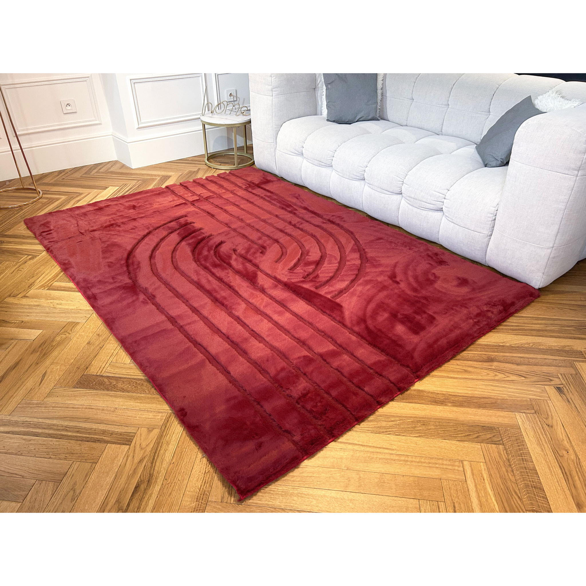 ALASKA - Tapis doux à motif graphique rouge