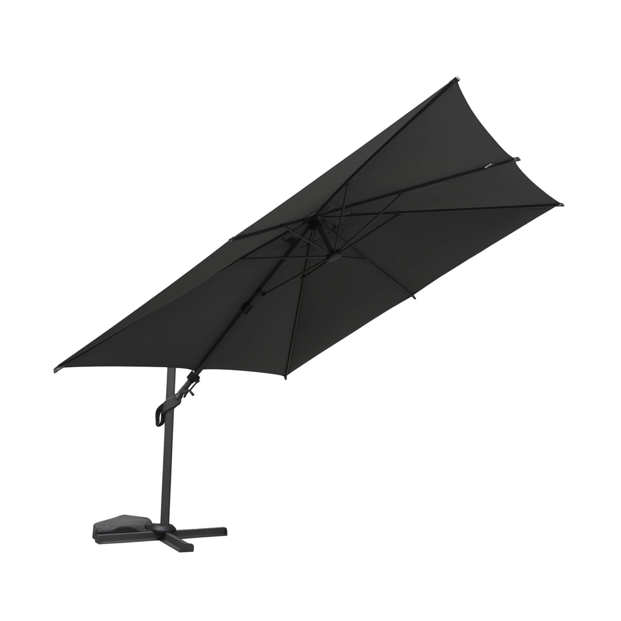 Parasol déporté ETRETAT carré 3x3m gris