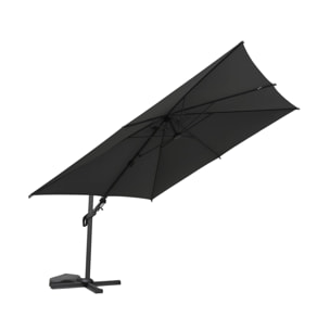 Parasol déporté ETRETAT carré 3x3m gris