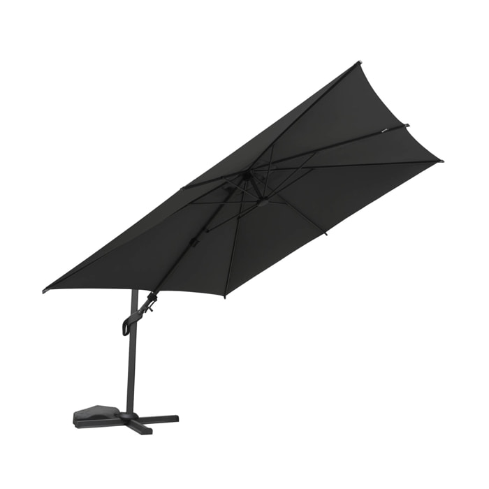 Parasol déporté ETRETAT carré 3x3m gris