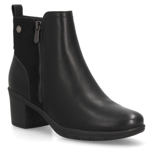 Botines elegantes con tacón ancho y cremallera