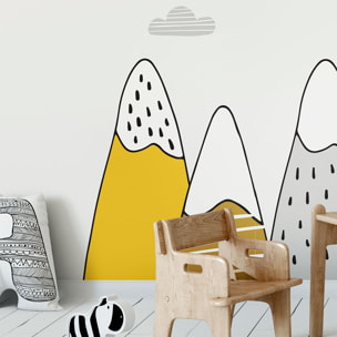 Stickers muraux enfants - Décoration chambre bébé - Autocollant Sticker mural géant enfant montagnes scandinaves ATIKA