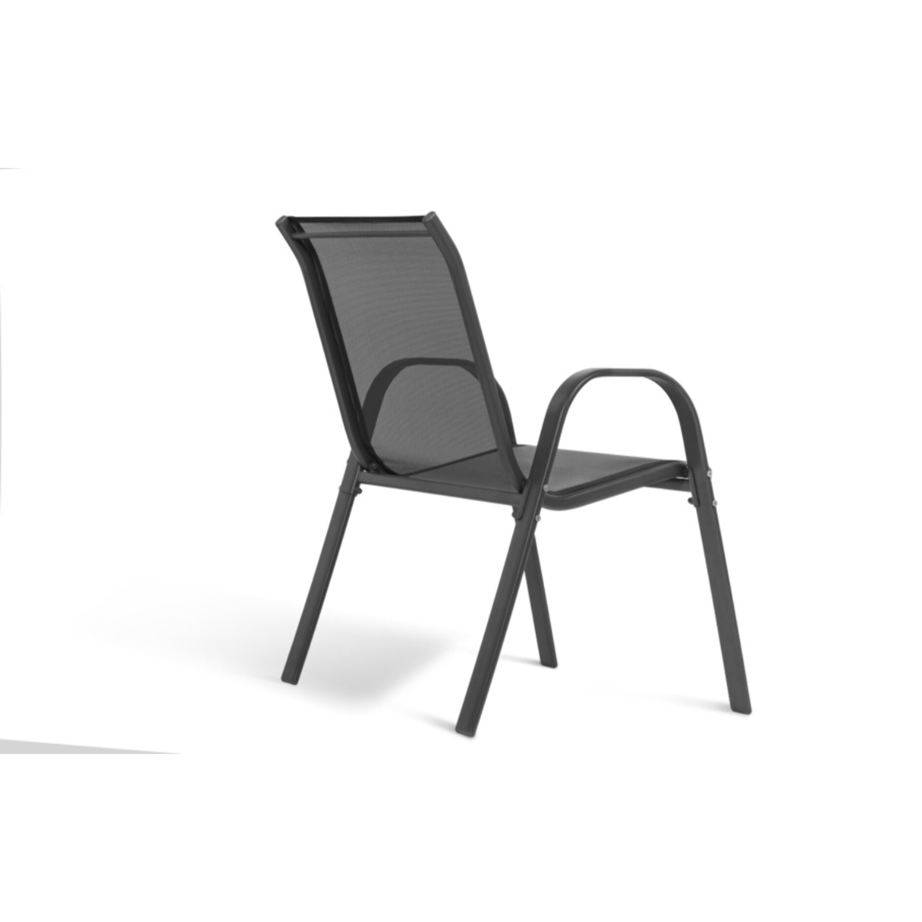 Chaises de jardin empilables textilène gris - lot de 4