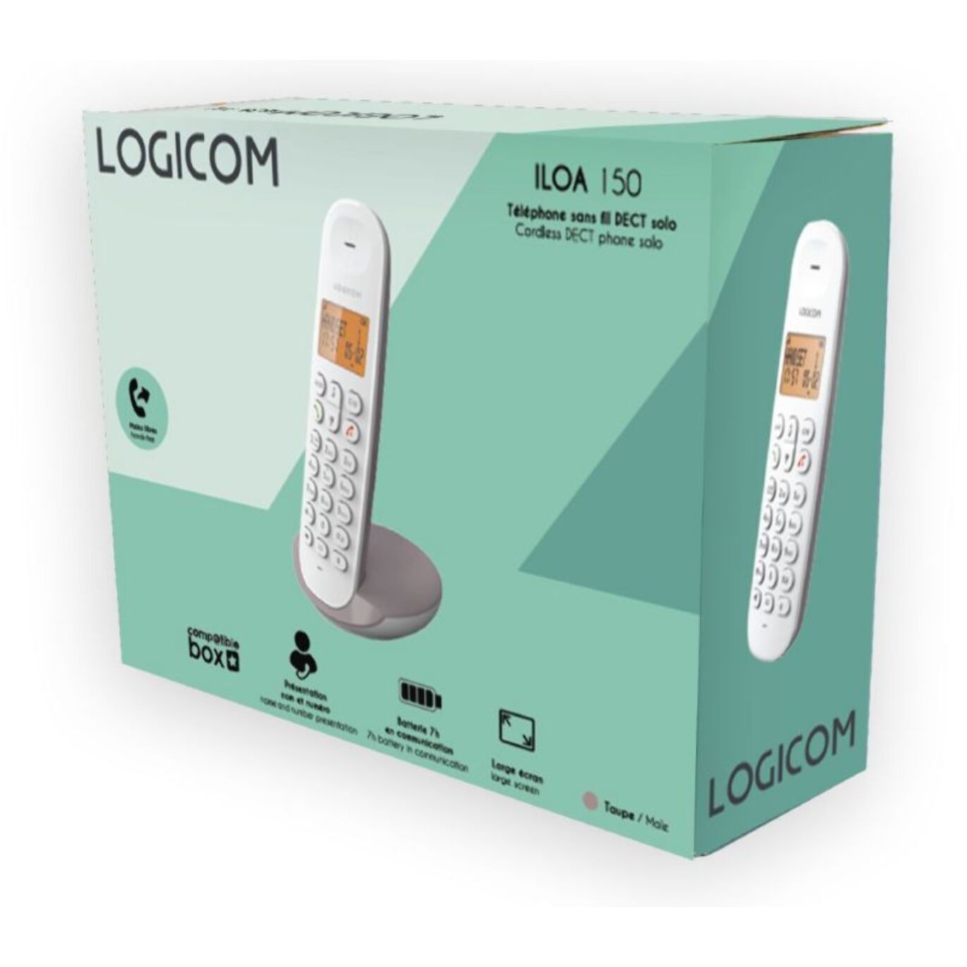 Téléphone sans fil LOGICOM Iloa Solo Taupe