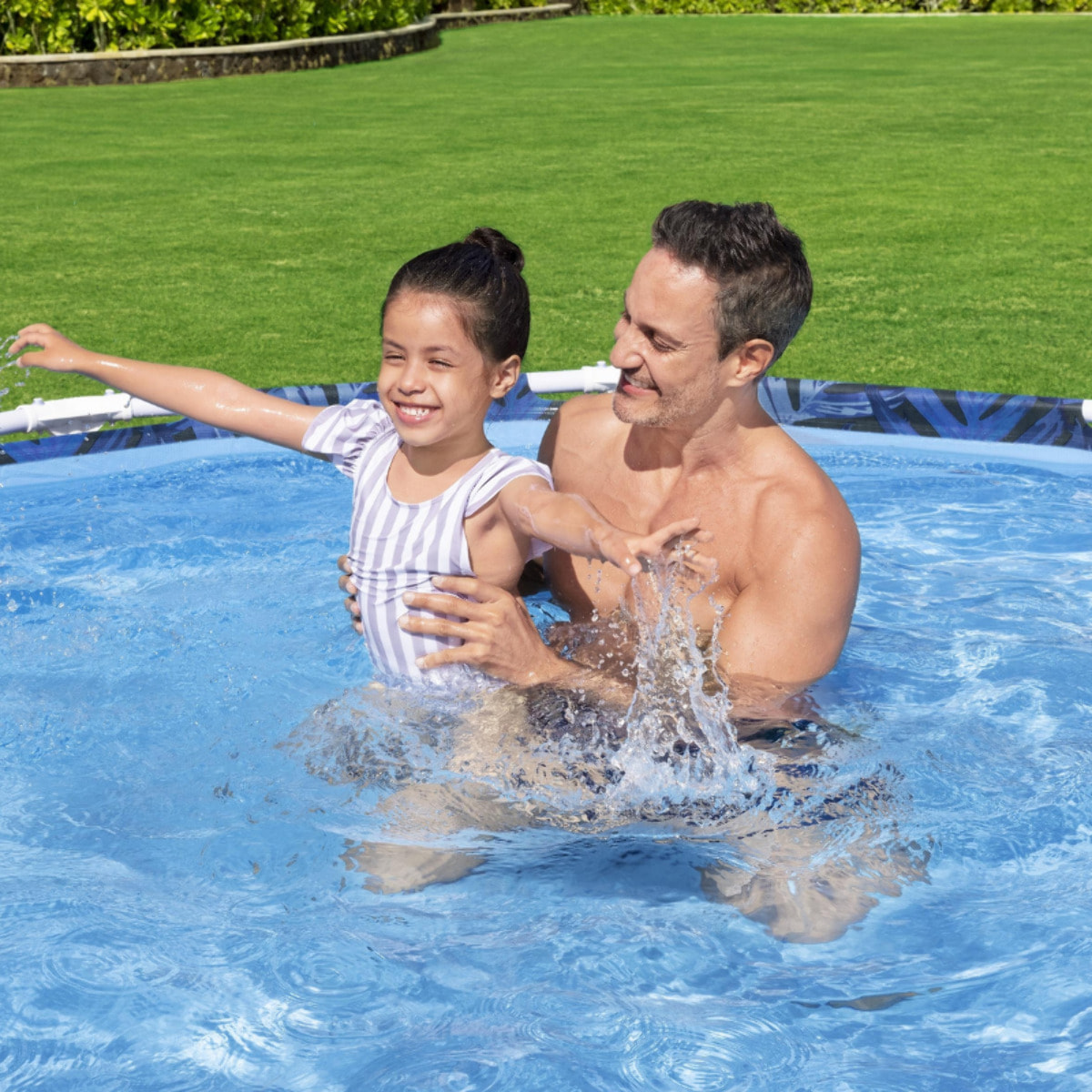 Bestway Piscine hors sol tubulaire ronde Bestway Steel Pro 305 x 66 cm décor tropical