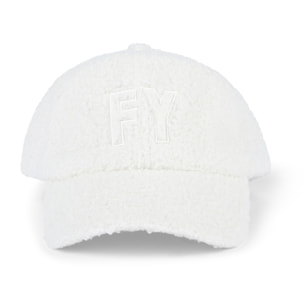 Cappellino sherpa con maxi ricamo FY tono su tono