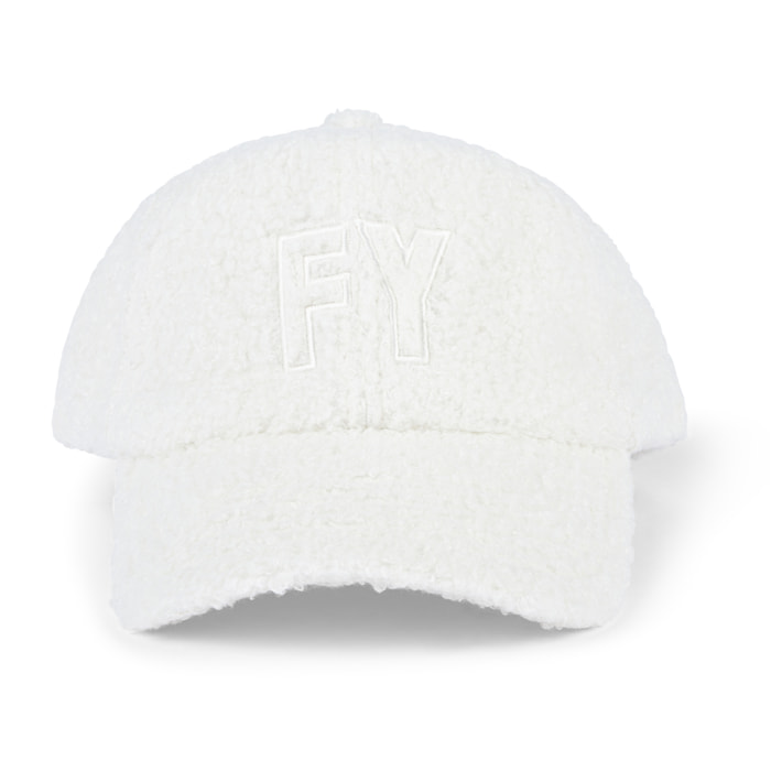Cappellino sherpa con maxi ricamo FY tono su tono