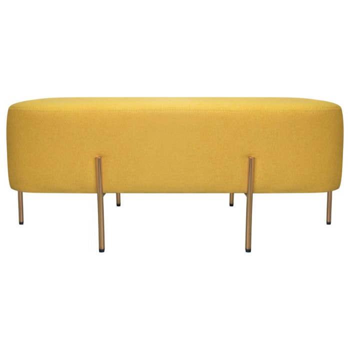 Pouff gambe oro rettangolare ocra - Kate