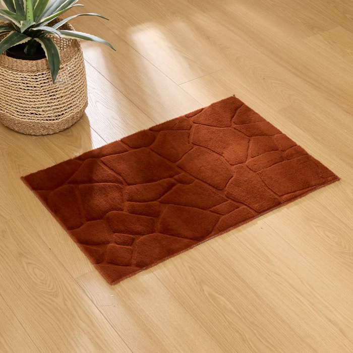 Tapis fausse fourrure Onina ambre 90x60cm