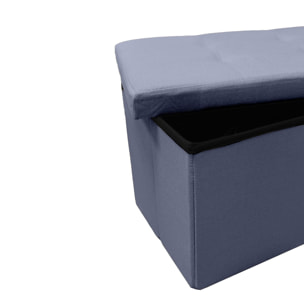 Pouf contenitore imbottito in tessuto con seduta lunga, panca multifunzione con spazio interno, ideale come poggiapiedi, seduta o contenitore, pratico e versatile per soggiorno, camera o ingresso, facile da pulire, dimensioni 76x34x34 cm