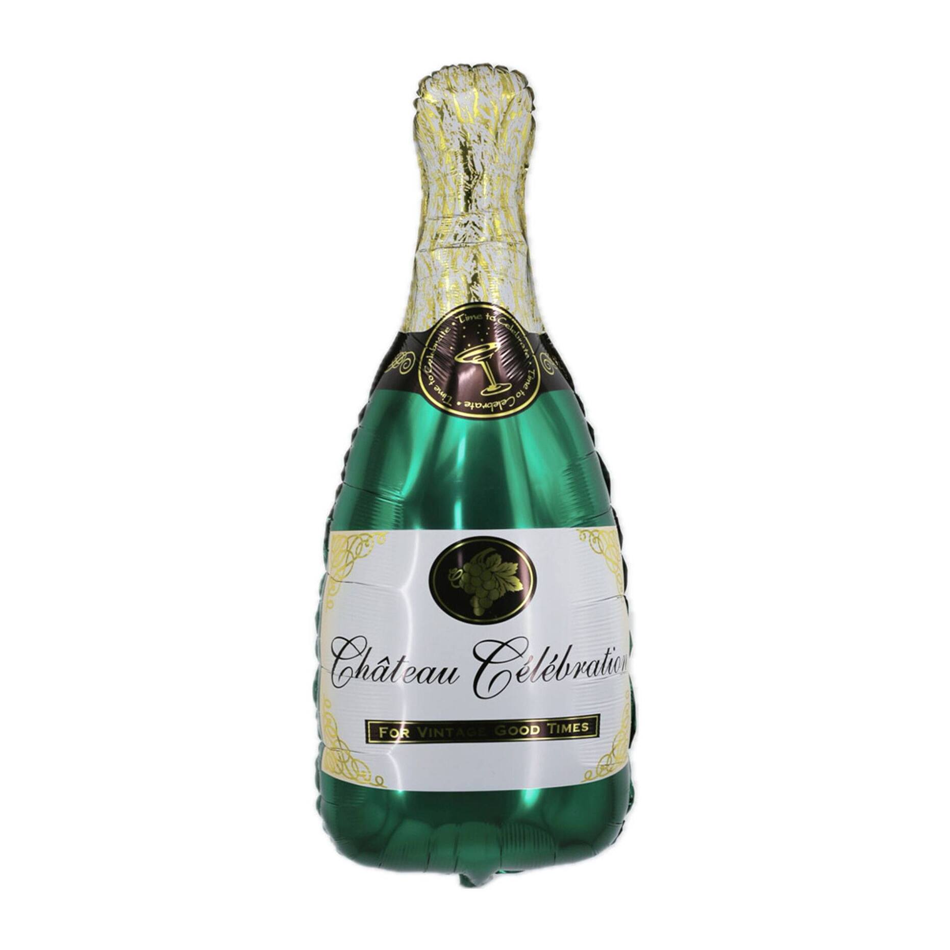 Set de globos para año nuevo - marco 40cm, banner 55cm, champagne 83cm y orbe 35cm