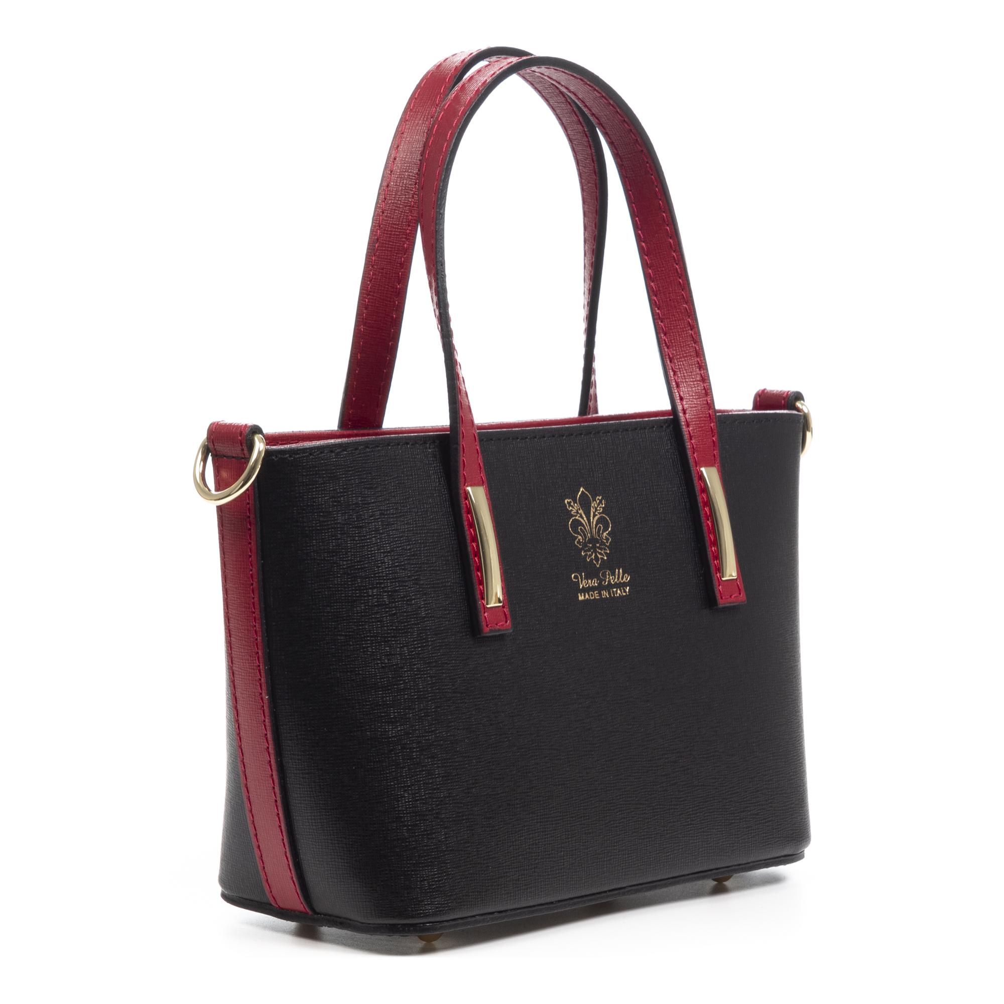 Borsa tote compatta donna Argenta. Vera pelle saffiano.