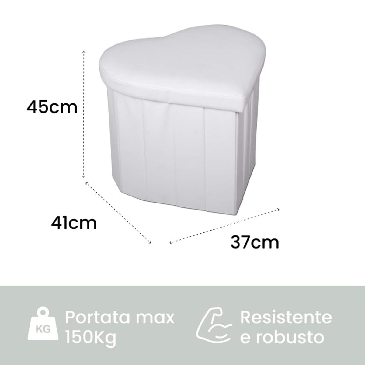 Pouf a forma di cuore in ecopelle