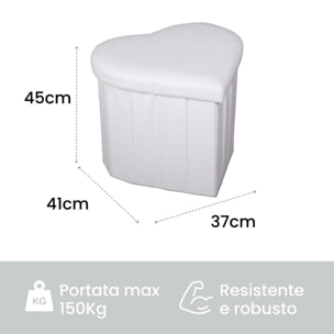 Pouf a forma di cuore in ecopelle