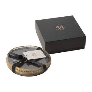 J-Line bougie parfumée M-Chic - Oud & Amber - verre - or/noir - medium - 20H