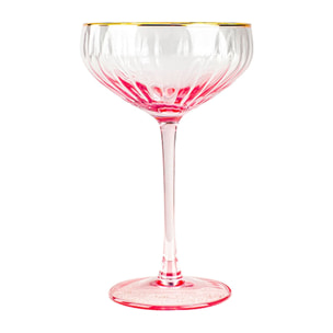 Lot de 4 coupes en verre 31cl rose GATSBY