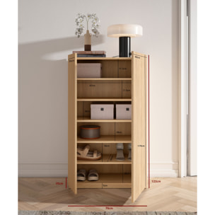 Zapatero Akra melamina roble dorado puerta impresión vallado 122x70x35cm