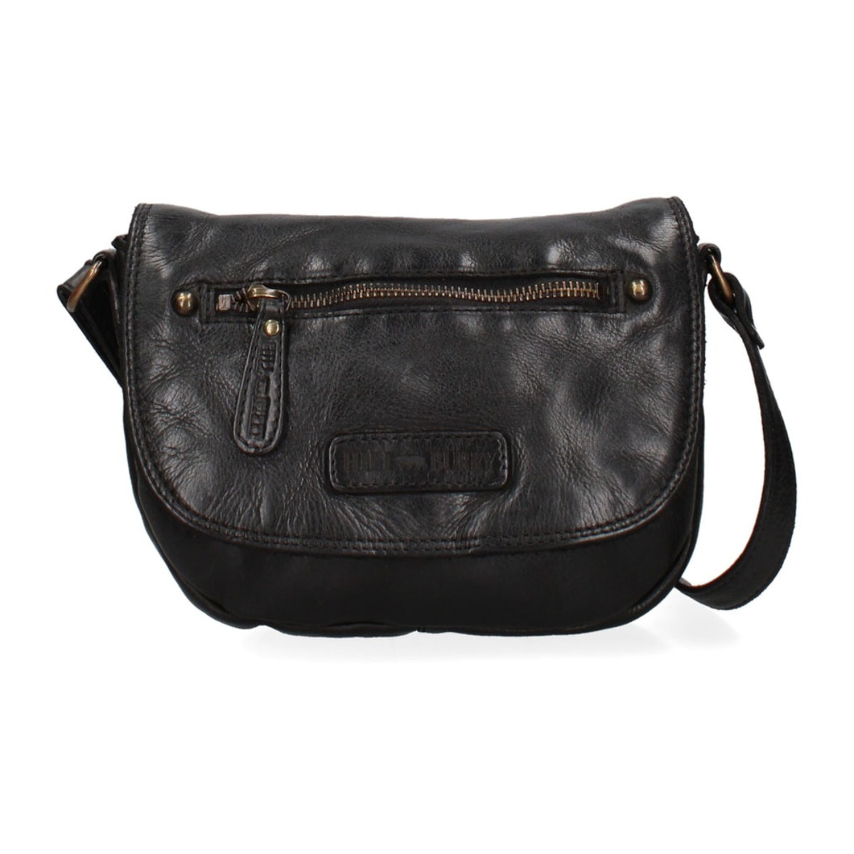 Borsa a tracolla uomo in vera pelle - Modello False - Casual - 21.0 x 17.0 x 4.5 cm