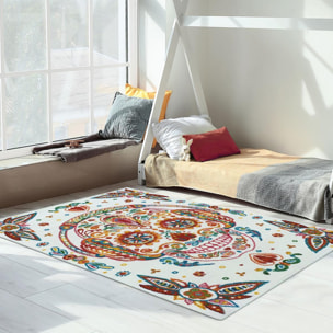 Petit tapis enfant Tête de Mort mexicaine