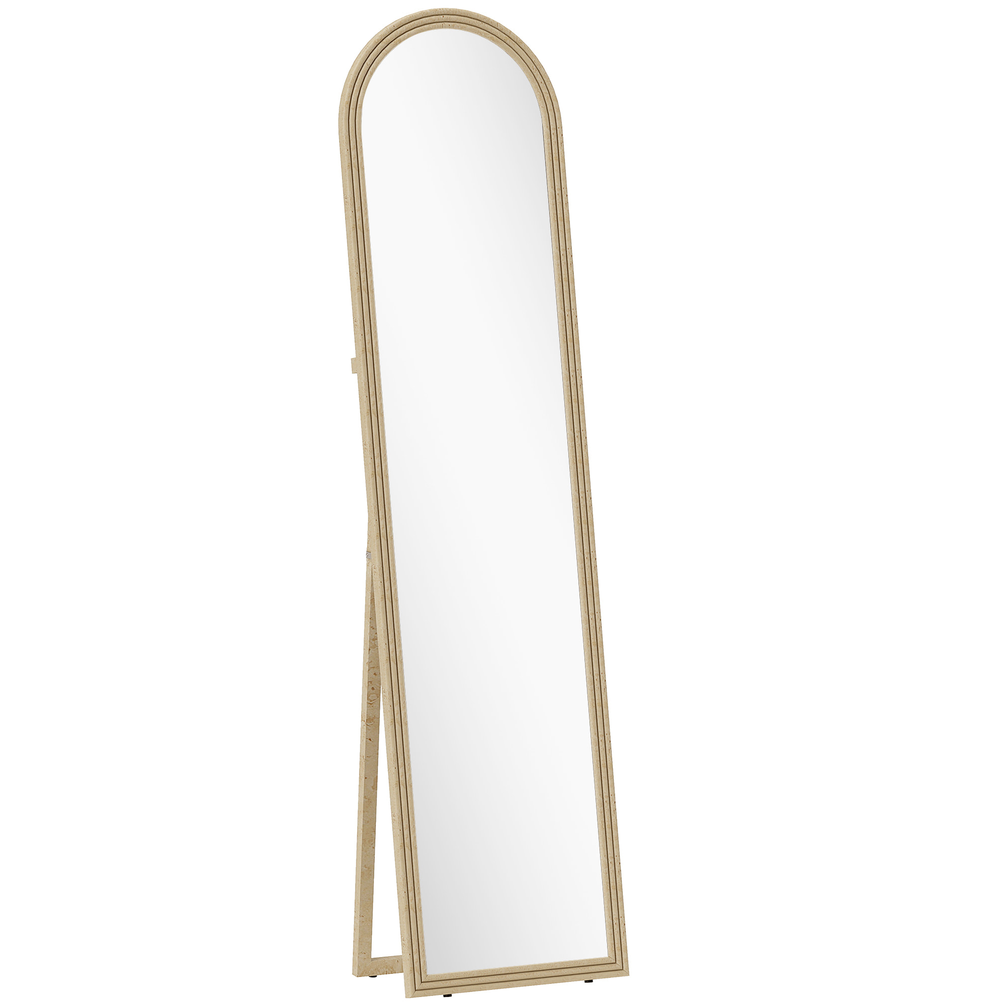 Miroir sur pied et mural pleine longueur 40 x 160 cm cadre pied effet pierre