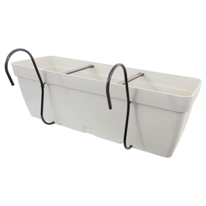 Jardinera 40 cm con soporte de fijación curvo