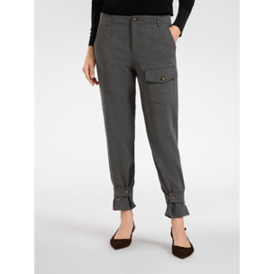 Elena Mirò - Pantalón con bolsillo y tirantes en la parte inferior. - Gris