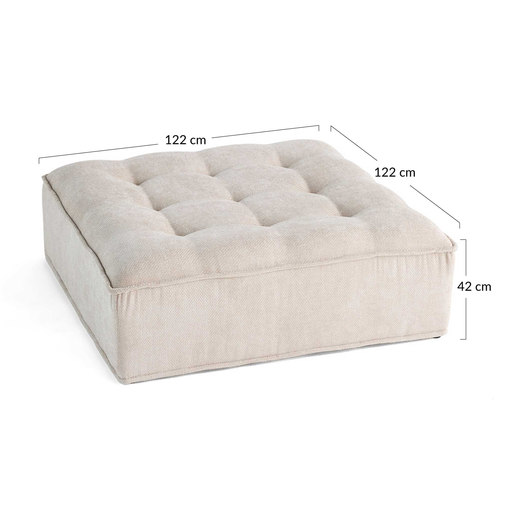 Marisol - pouf modulable - velours texturé - Beige