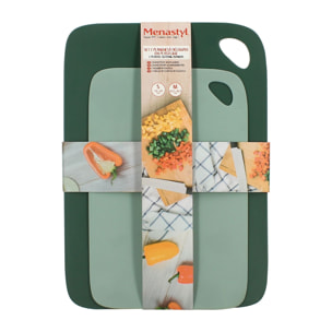 Lot de 2 planches à découper en plastique vert