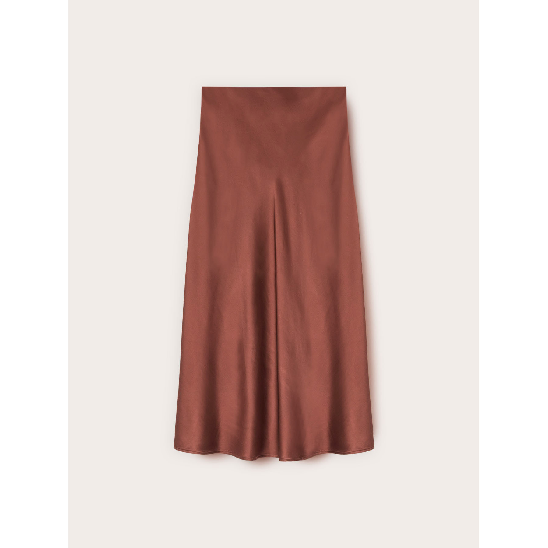 Motivi - Gonna midi linea ad A in raso - Marrone
