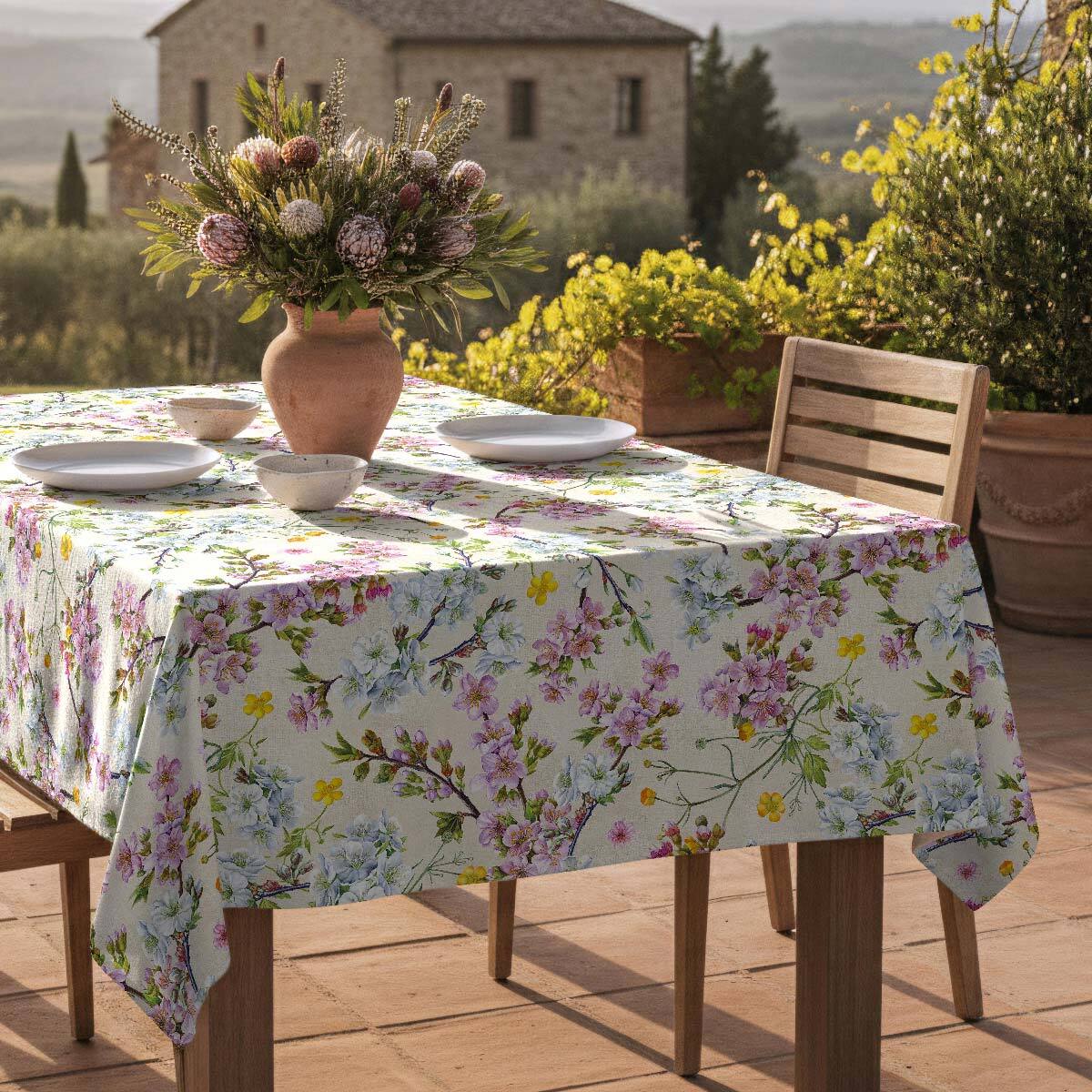 Nappe anti-taches Flowerpeacock - 100% coton -