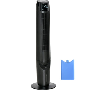 HOMCOM Ventilateur colonne tour rafraichisseur d'air 2 en 1 oscillant 60 W ultra silencieux télécommande incluse minuterie 4 modes 3 vitesses Ø 31 x 107 cm noir