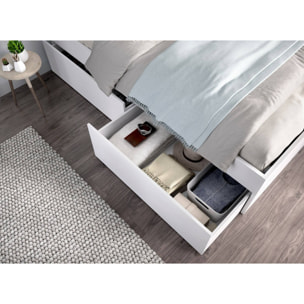 Letto matrimoniale Ignacio, Sommier per camera da letto, Giroletto per stanza, Struttura porta materasso, 169x205 h100 cm, Bianco
