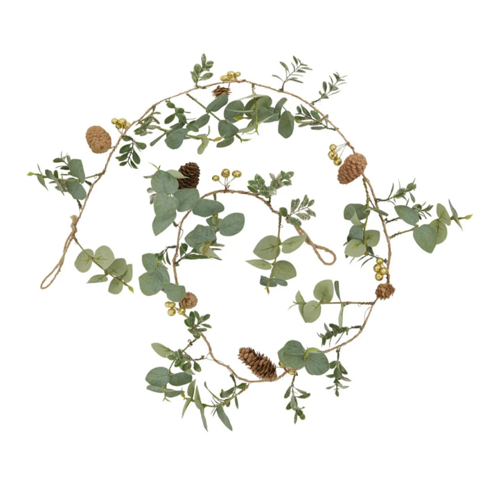 Guirlande pomme de pain et eucalyptus l.1,5m vert