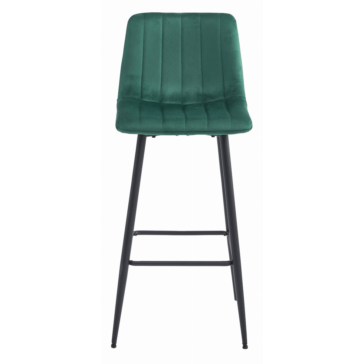 Sgabello da bar Pozza in velluto verde scuro e metallo